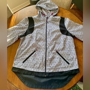 Black and White Hooded water-resistant Jacket. ActiveZone. Excellent condition.